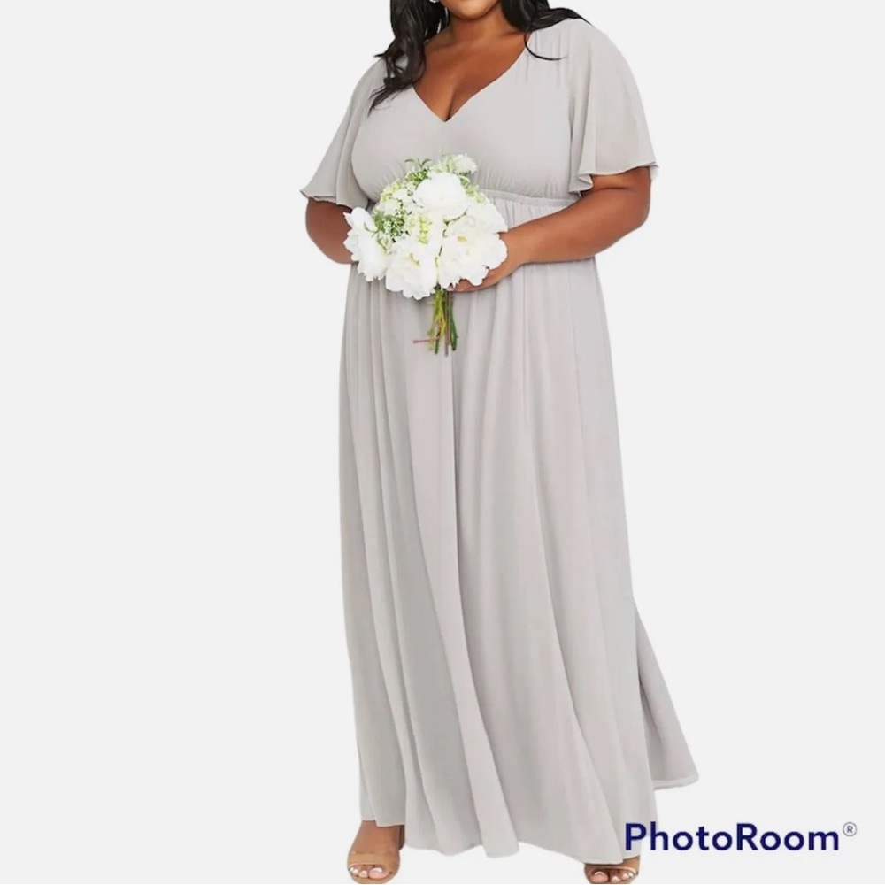 Show Me Your Mumu Emily Empire Maxi Dress Dove Grey
